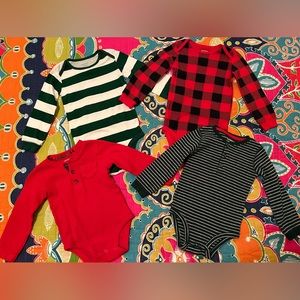 Four Carter’s Long Sleeve Onesie Bundle - 24 Months